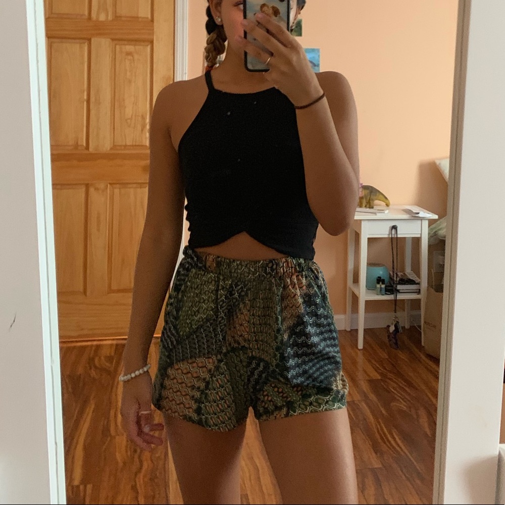 Patterned Parachute shorts